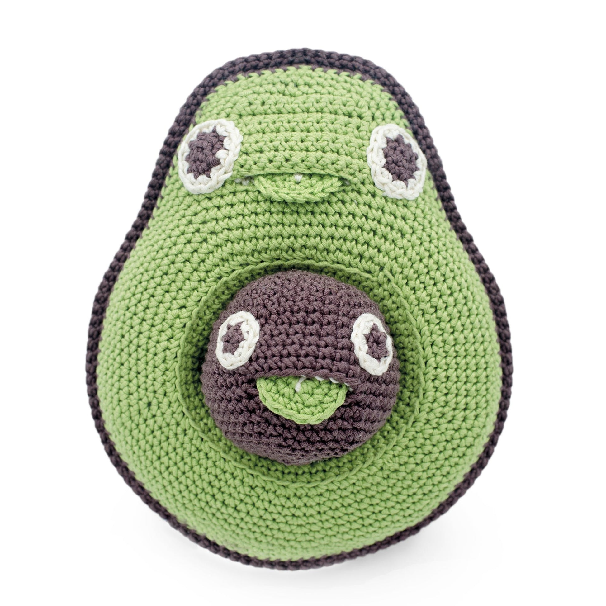 Myum The Veggy Toys - gehäkelte Spieluhr Avocado aus Bio-Baumwolle