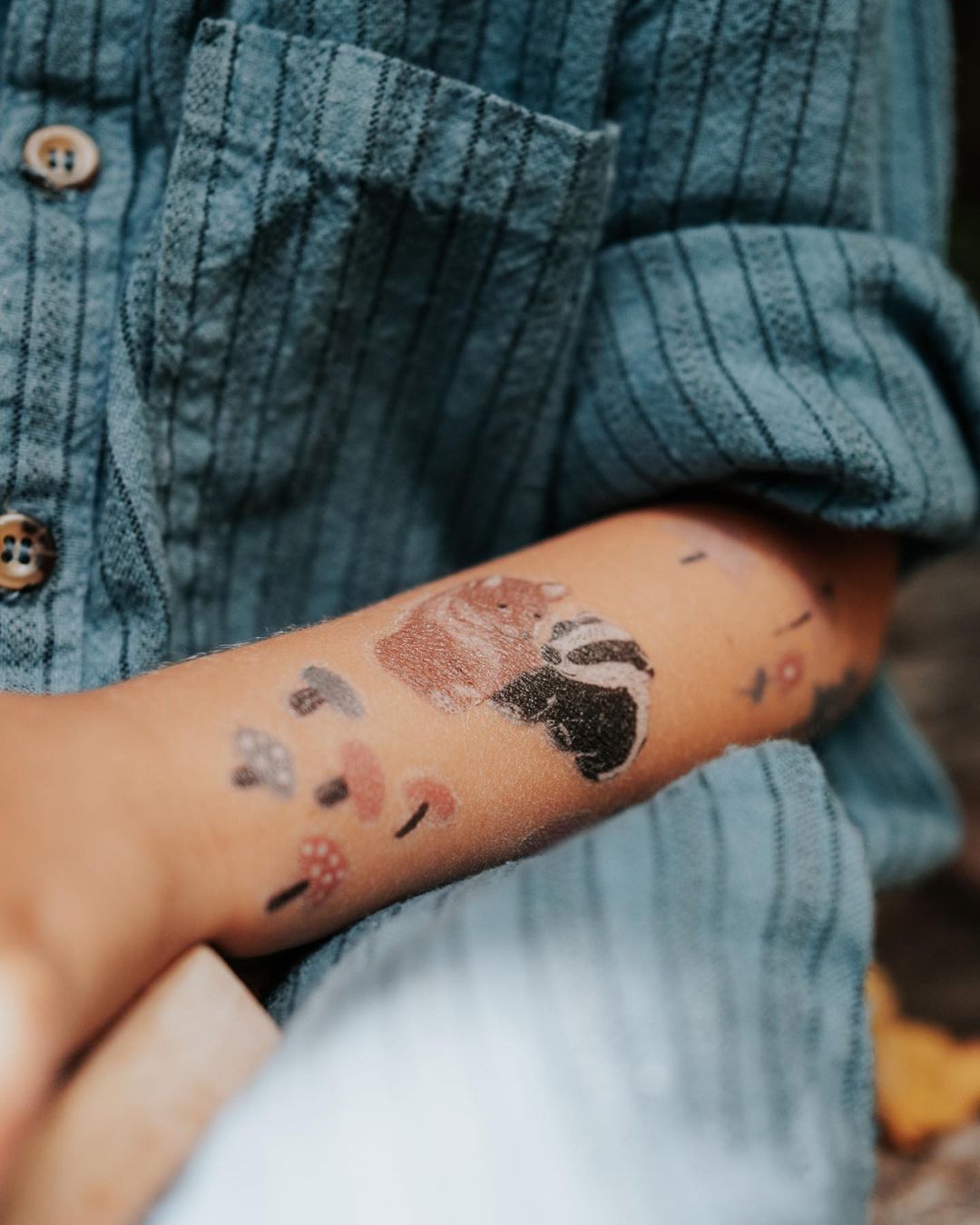 Nuukk Bio Vegane Kinder Tattoos Fuchs und Dachs