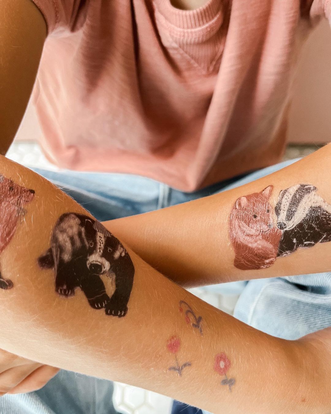 Nuukk Bio Vegane Kinder Tattoos Fuchs und Dachs