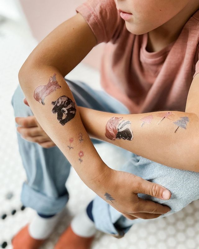 Nuukk Bio Vegane Kinder Tattoos Fuchs und Dachs