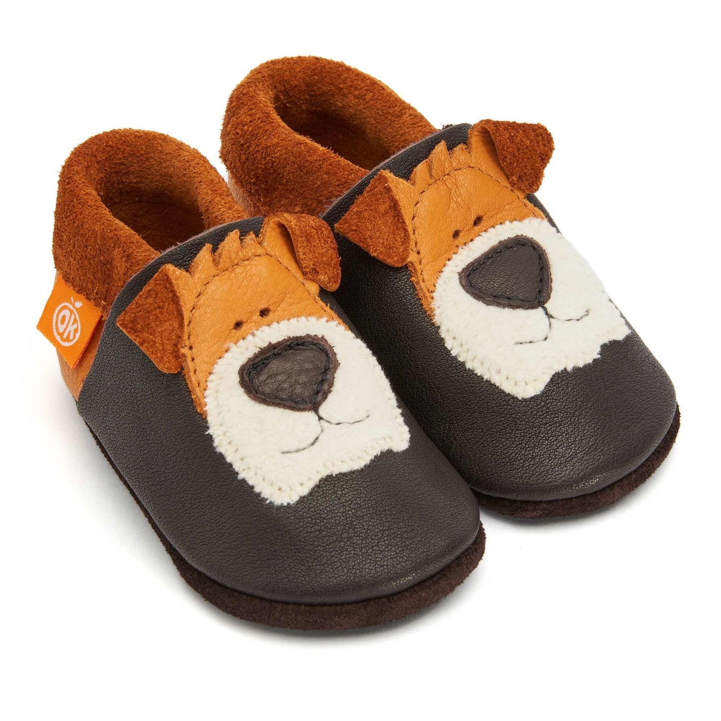 Orangenkinder - Kinder Hausschuhe Eddy der Hund (Krabbelschuhe)