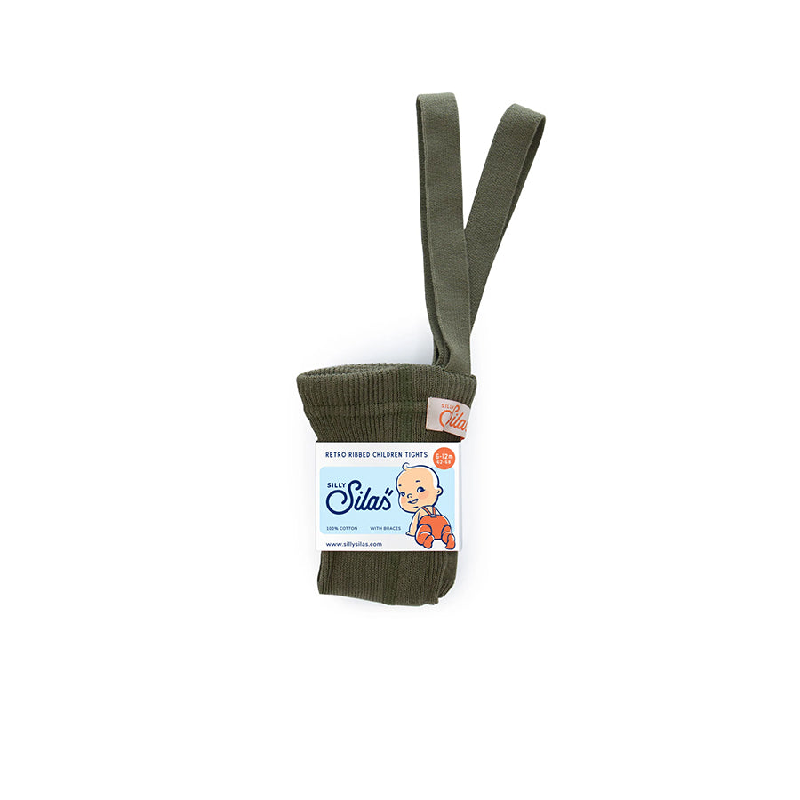 STRUMPFHOSE MIT TRÄGERN MIT FUSS OLIVE