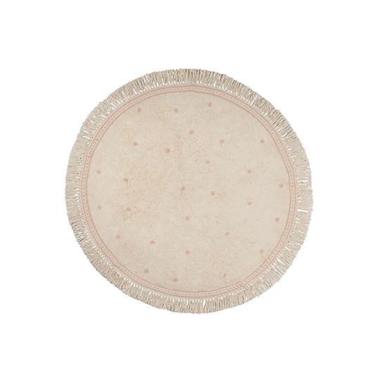 WASCHBARER BAUMWOLLTEPPICH EMMA DOTS PINK