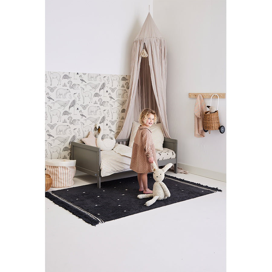 Tapis Petit Waschbarer Baumwollteppich für Kinderzimmer Emily Anthrazit 